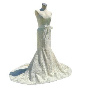 Mikaella Ivory Lace Trumpet Skirt NWT Wedding Gown $1900 Retail